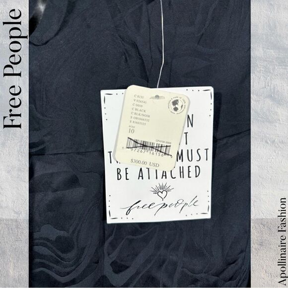 FREE PEOPLE GIGI MAXI DRESS IN BLACK SATIN SIZE 10 NWT - Picture 8 of 14